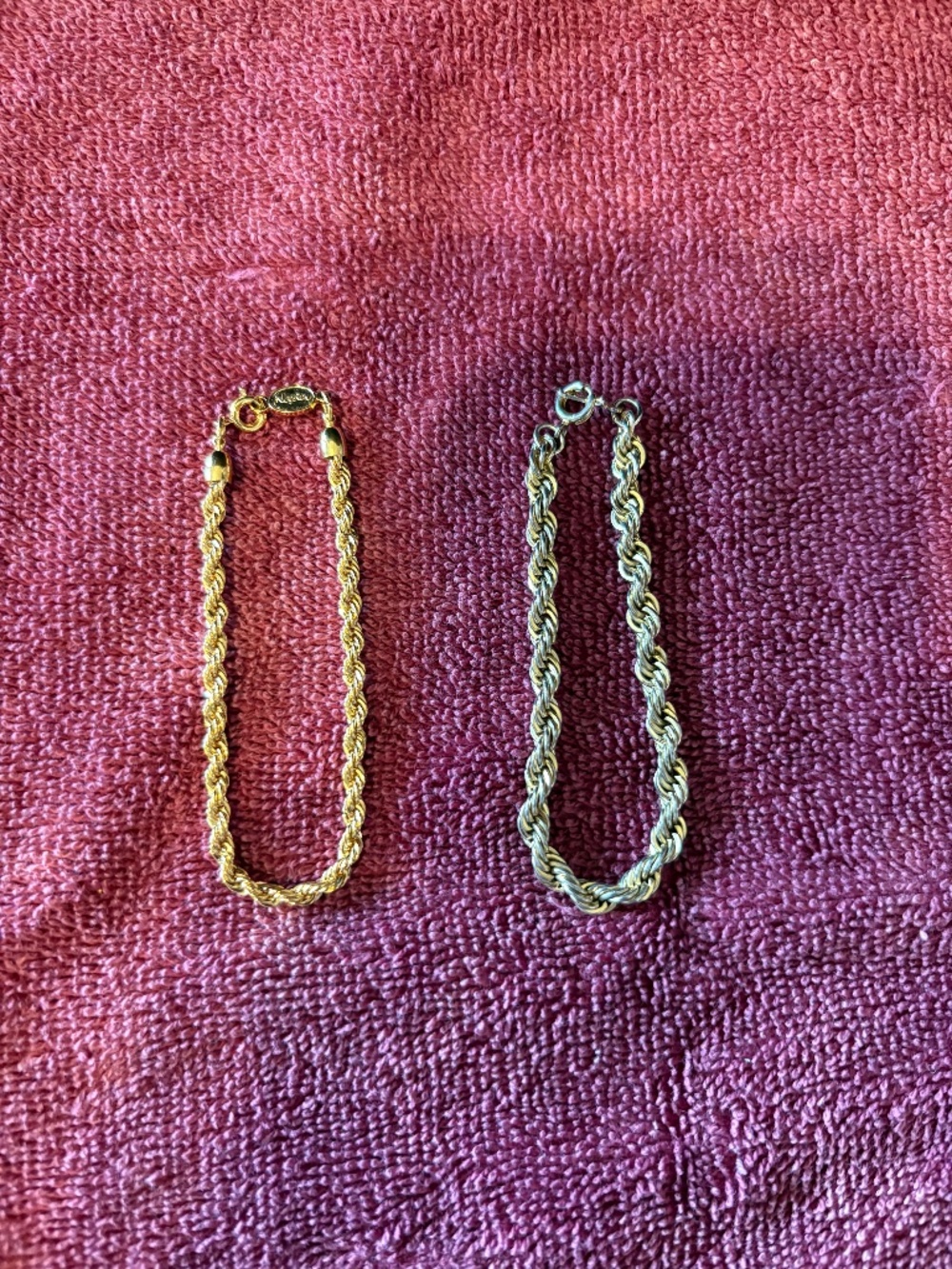Gold-tone bracelets (6" length) (2)